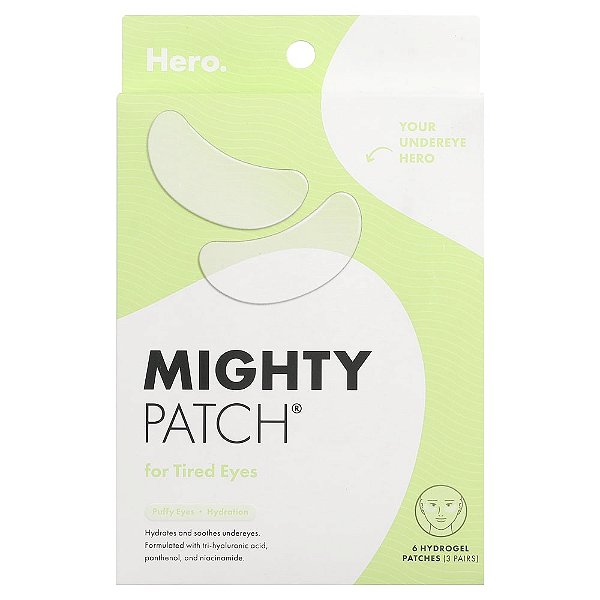 Adesivo de Hidrogel para Olhos Cansados Mighty Patch for Tired Eyes 6 Adesivos - Hero Cosmetics