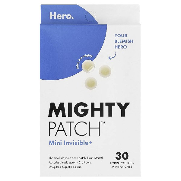 Adesivo Hidrocoloide para Acne Mighty Patch Mini Invisible+ 30 Adesivos - Hero Cosmetics