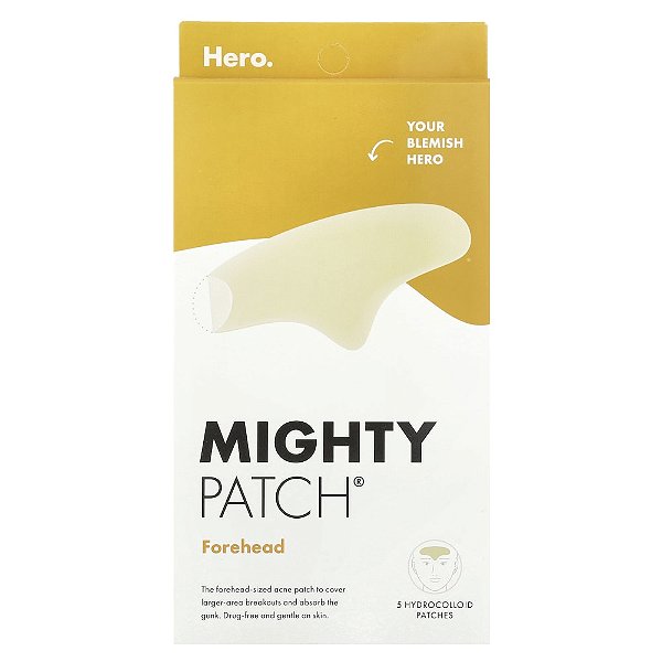 Adesivo Hidrocoloide para Testa Mighty Patch Forehead 5 Adesivos - Hero Cosmetics