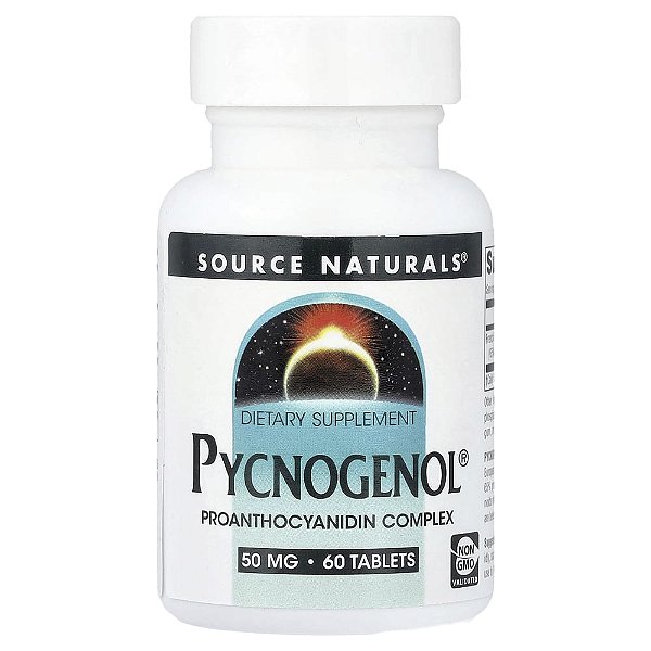 Pycnogenol Extrato de Casca de Pinho 50 mg 60 Comprimidos - Source Naturals