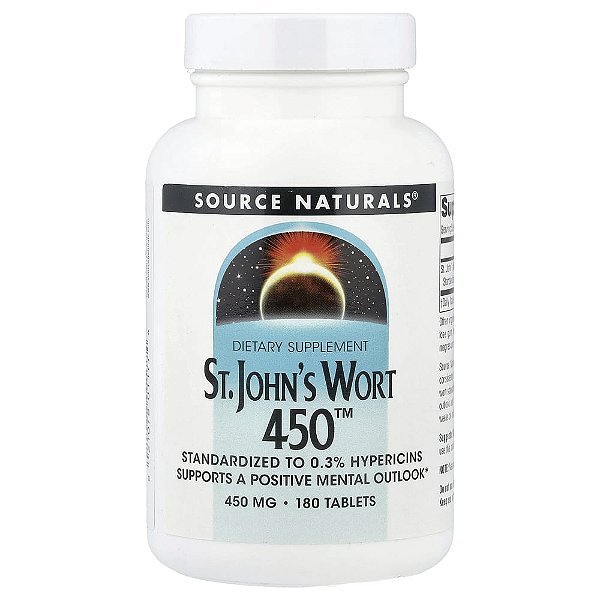 Erva-de-São-João 450 mg 180 Comprimidos - Source Naturals