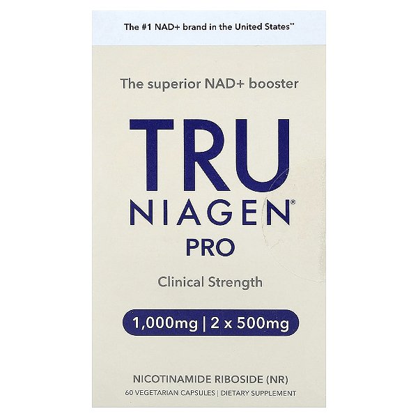 Nicotinamida Ribosídeo Pro 500 mg 60 Cápsulas Veganas - True Niagen