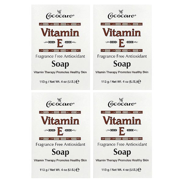 Sabonete em Barra com Vitamina E Sem Perfume 4 Unidades de 113 g - Cococare