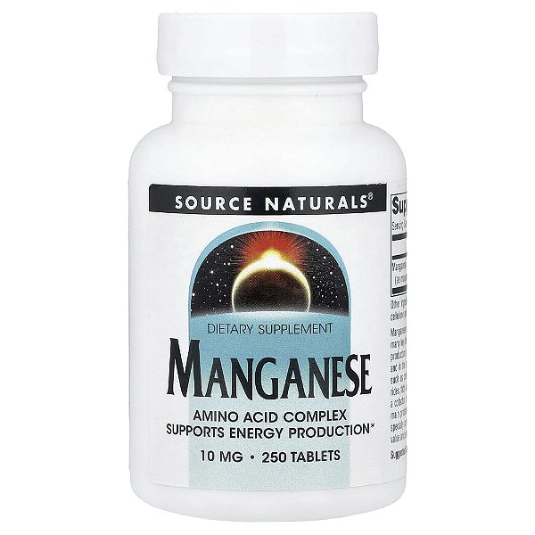 Manganês 10 mg 250 Comprimidos - Source Naturals