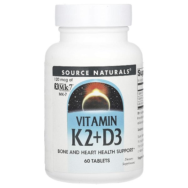 Vitamina K2 e Vitamina D3 60 Comprimidos - Source Naturals