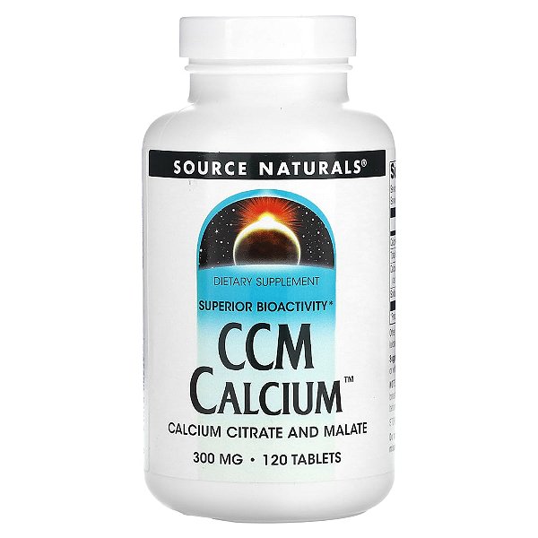 Cálcio CCM 300 mg 120 Comprimidos - Source Naturals