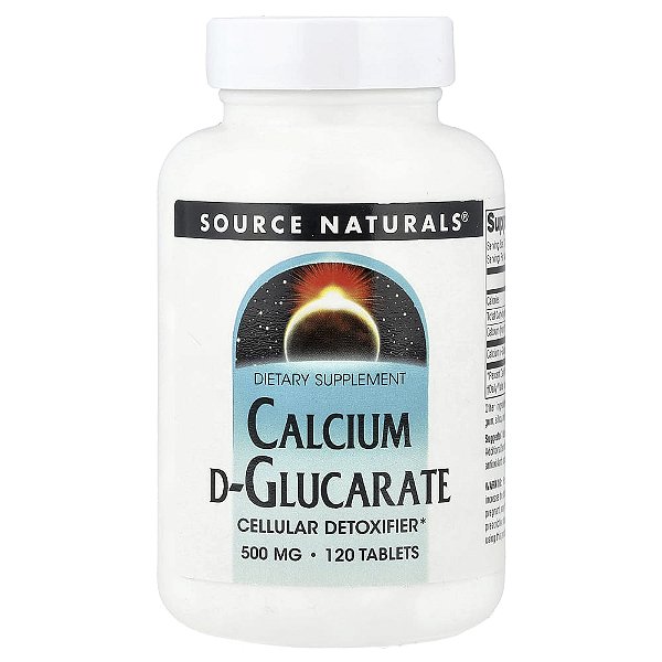D-Glucarato de Cálcio 500 mg 120 Comprimidos - Source Naturals