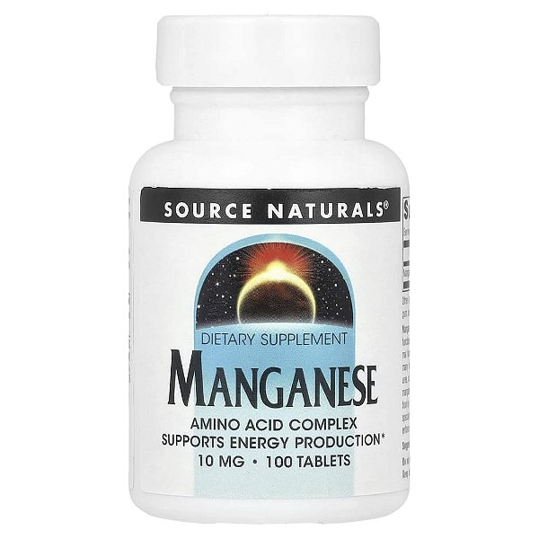 Manganês 10 mg 100 Comprimidos - Source Naturals