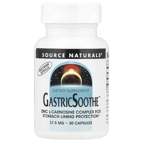 GastricSoothe Zinco L-Carnosina 37.5 mg 30 Cápsulas - Source Naturals