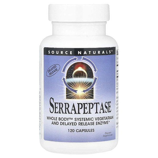 Serrapeptase Enzima Proteolítica 60000 SPU 120 Cápsulas - Source Naturals