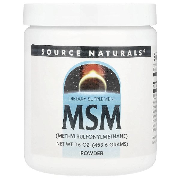 MSM Enxofre Orgânico em Pó 453 g - Source Naturals