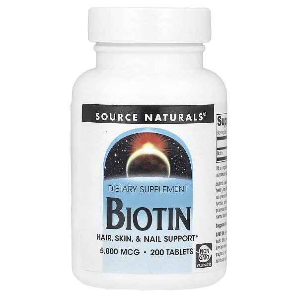 Biotina 5000 mcg 200 Comprimidos - Source Naturals