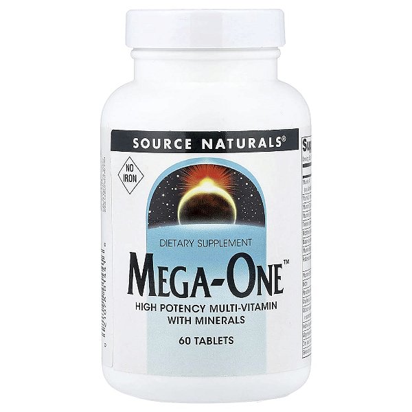 Multivitamínico Mega-One Sem Ferro 60 Comprimidos - Source Naturals