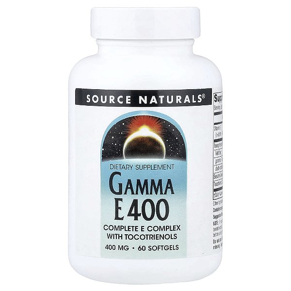 Vitamina E Gama E Tocotrienóis 400 UI 60 Softgels - Source Naturals