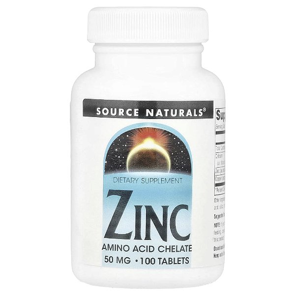 Zinco 50 mg 100 Comprimidos - Source Naturals