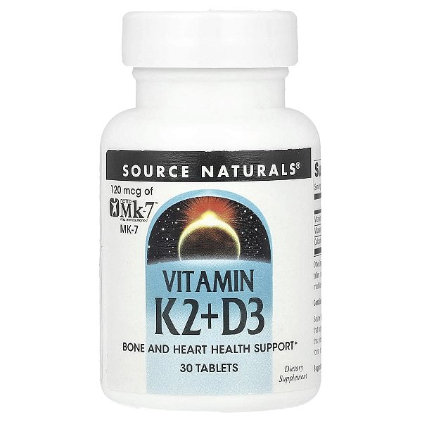 Vitamina K2 e Vitamina D3 30 Comprimidos - Source Naturals