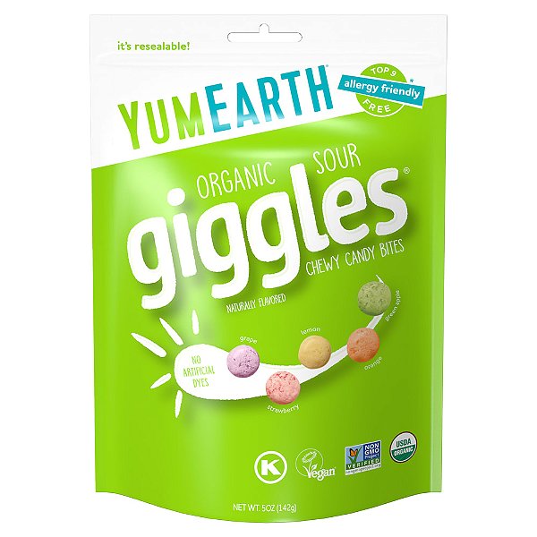 Organic Gomas Azedas Gomas Organic Giggles 142 g - YumEarth