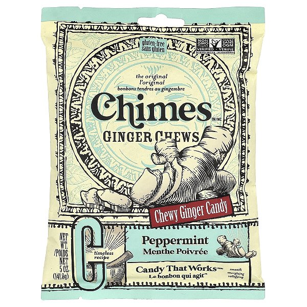 Balas Mastigáveis de Gengibre Hortelã-pimenta 142 g - Chimes