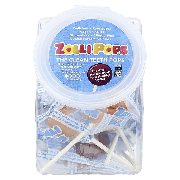 Pirulitos para Dentes Limpos Sortidos 147 g - Zollipops