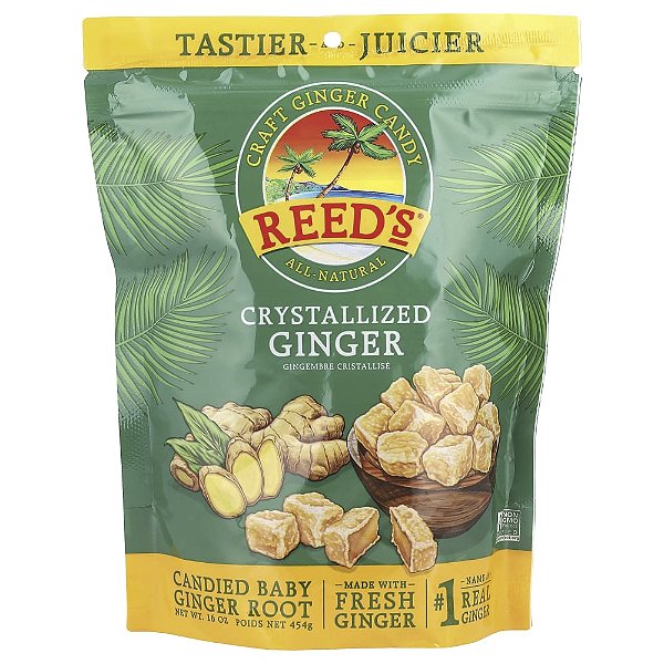Doce de Gengibre Artesanal Gengibre Cristalizado 454 g (45 g) - Reed's