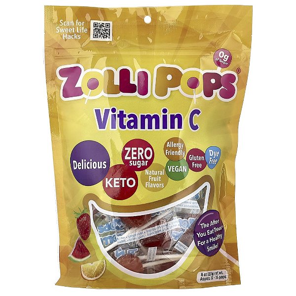Vitamina C Aprox. 33 - 35 Pops 226 g - Zollipops