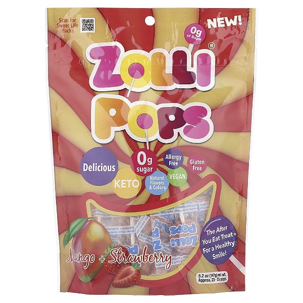 Pirulitos Manga + Morango 147 g (147 g) - Zollipops