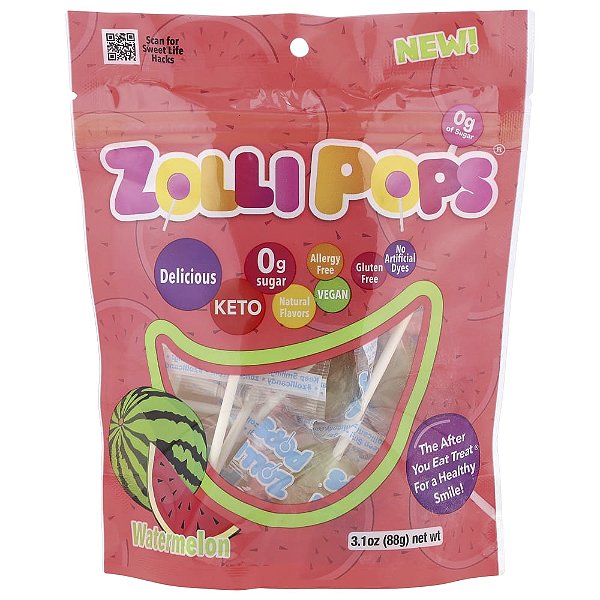 Pirulitos para Dentes Limpos Melancia 88 g (88 g) - Zollipops
