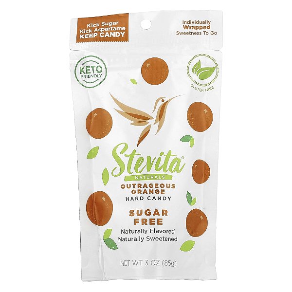 Naturals Balas Duras sem Açúcar Laranja Outrageus 85 g - Stevita