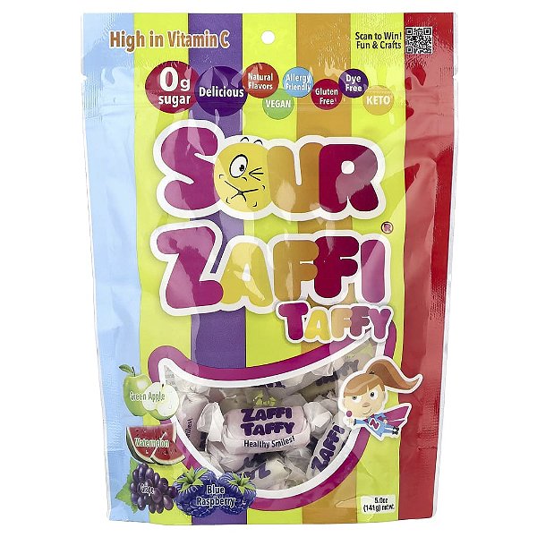 Sour Zaffi Taffin Frutas Sortidas 141 g - Zollipops