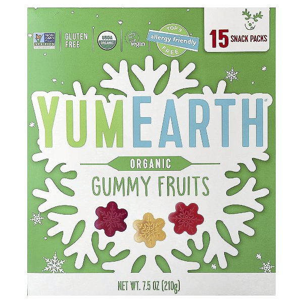 Gomas de Frutas Orgânicas 15 Pacotes 14 g Cada - YumEarth