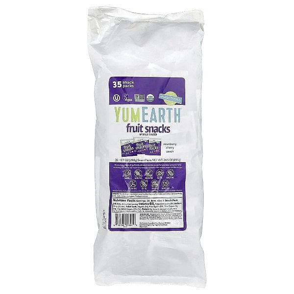 Lanches de Frutas Variados 35 Pacotes 20 g Cada - YumEarth