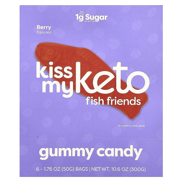 Gomas Fish Friends Fruto Silvestre 6 Sacos 50 g Cada - Kiss My Keto