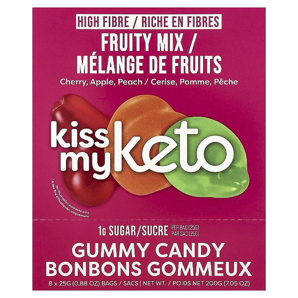Gomas Mistura de Frutas 8 Sacos 25 g Cada - Kiss My Keto