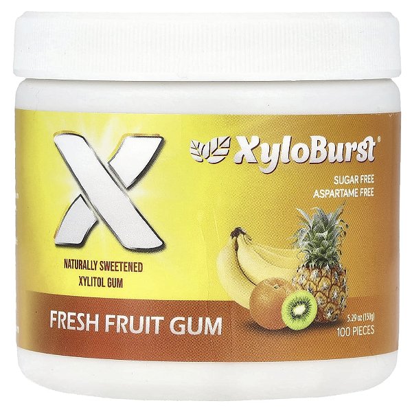 Goma de Mascar de Xilitol Frutas Frescas 100 Unidades 150 g - Xyloburst