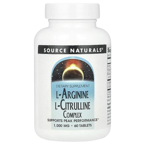 Complexo de L-Arginina e L-Citrulina 60 Comprimidos - Source Naturals