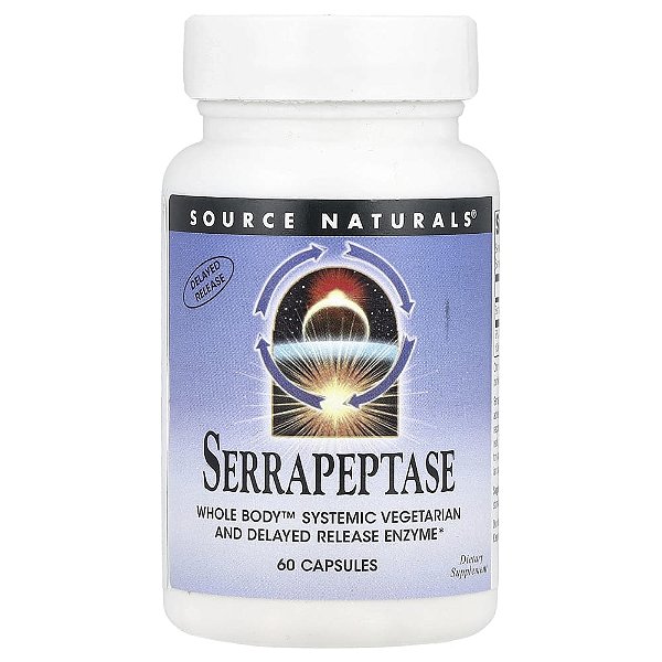 Serrapeptase Enzima Proteolítica 60000 SPU 60 Cápsulas - Source Naturals