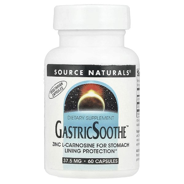 GastricSoothe Zinco L-Carnosina 37.5 mg 60 Cápsulas - Source Naturals