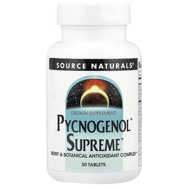 Pycnogenol Supreme Extrato de Casca de Pinho 30 Comprimidos - Source Naturals