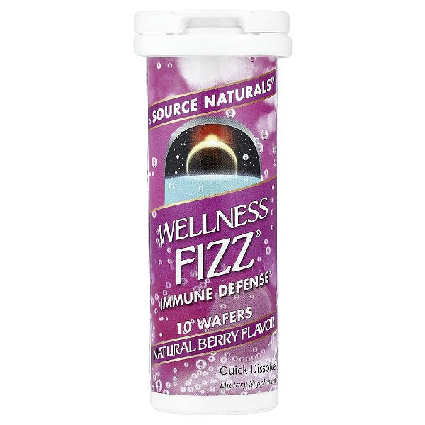 Wellness Fizz Suporte Imunológico Frutos Silvestres 10 Wafers - Source Naturals