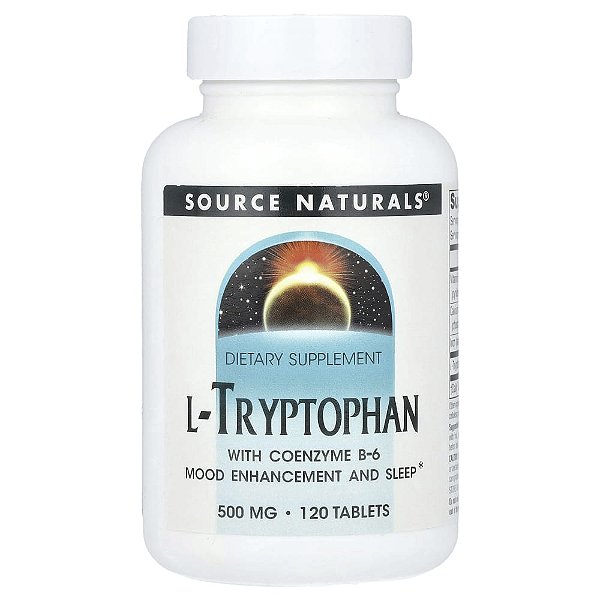 L-Triptofano com Vitamina B6 Coenzimada 120 Comprimidos - Source Naturals