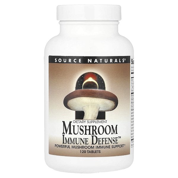 Mushroom Immune Defense Complexo de Cogumelos 120 Comprimidos - Source Naturals