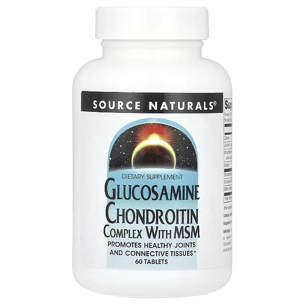 Glicosamina e Condroitina com MSM 60 Comprimidos - Source Naturals