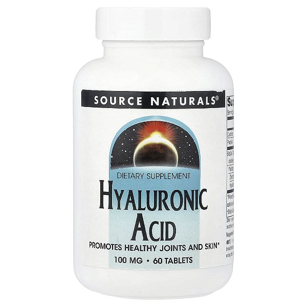 Ácido Hialurônico 100 mg 60 Comprimidos - Source Naturals