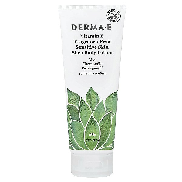 Loção Corporal de Karité para Pele Sensível à Vitamina E Sem Perfume 227 ml - DERMA E