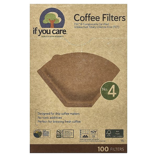 Filtros de Café Número 4 100 Filtros - If You Care