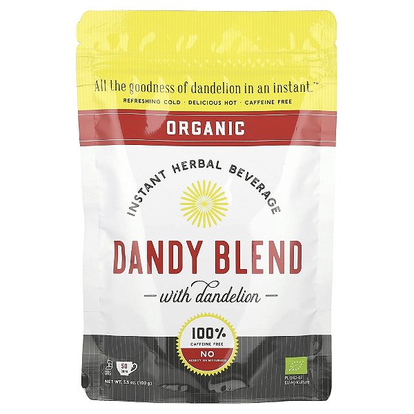 Bebida Herbal Instantânea Orgânica com Dente-de-leão Sem Cafeína 100 g - Dandy Blend