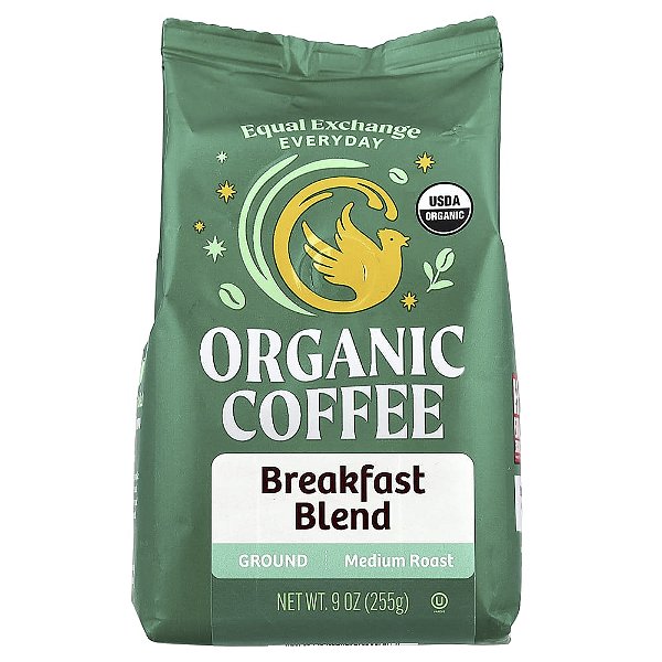 Café Orgânico Breakfast Blend Moído Torra Média 255 g - Equal Exchange