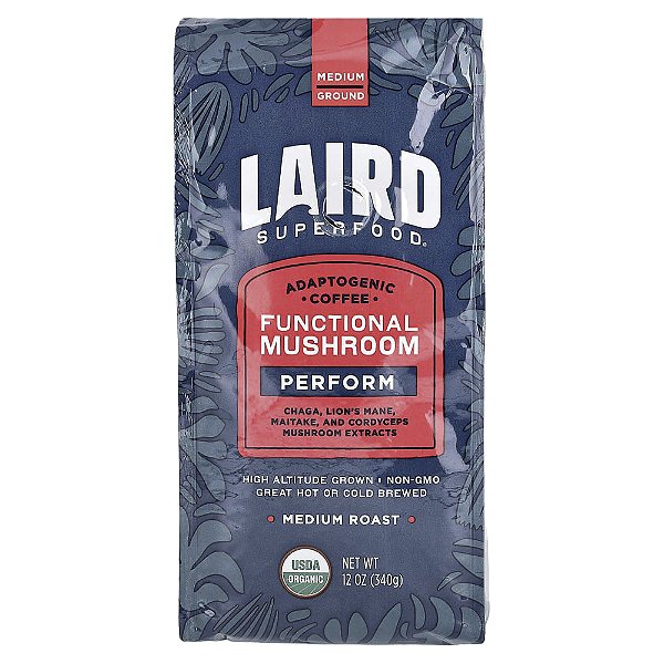 Café Funcional com Cogumelos Performance Moído Torra Média 340 g - Laird Superfood