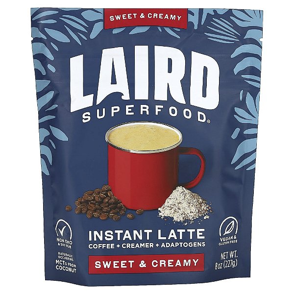 Latte Instantâneo Café + Creme + Adaptogênicos Doce e Cremoso 227 g - Laird Superfood