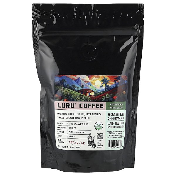 Café Luru Grãos Integrais Torra Média 226 g - Pure Indian Foods
